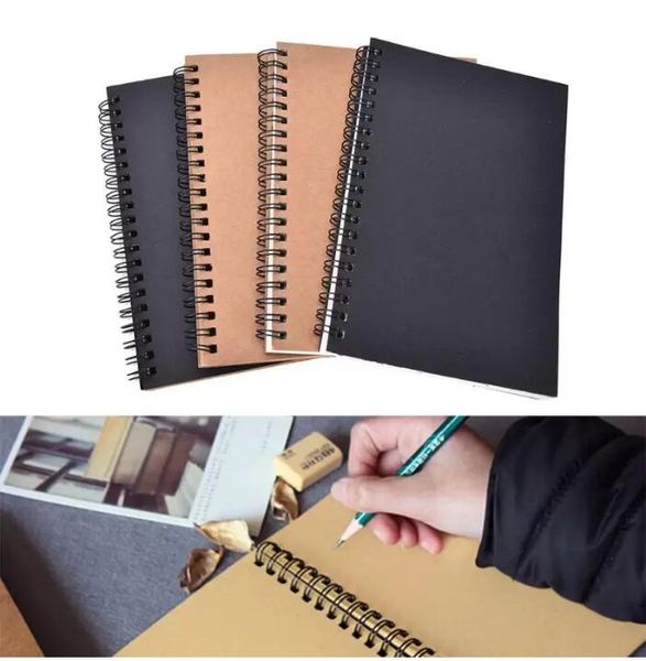 12x18cm A6 Kraft Paper Notepad Office Supplies Creative SketchBook Feefiti Notepads Blank Bobil Notebook Outdoor Traveling Pocket Dairy