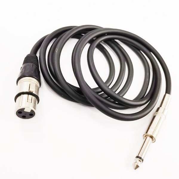 Cabos de áudio, 1/4 '' 6,35mm Mono Macho para XLR 3pin Cabo de Extensão de Microfone feminino de áudio Feminino Cerca de 2m / 1pcs