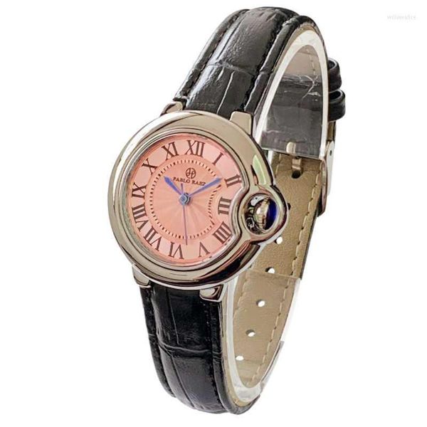 Armbanduhren RAEZ 2023 Luxus Frauen Armband Quarzuhren Lederuhr Dame Sport Kleid Rosa Zifferblatt Armbanduhr Uhr Relogio FemininoWrist