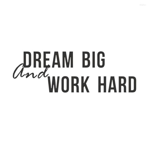 Adesivi murali Dream Big Work Hard Decalcomania Citazione Detti Citazioni Decalcomanie ispiratrici Parole Lettere