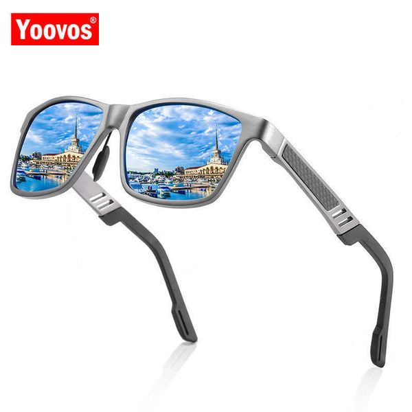 Óculos de sol Yovos 2023 alumínio masculino designer de marca polarizada de homens clássicos Óculos Gafas Metal UV400 Eyewear para homens/Women230328