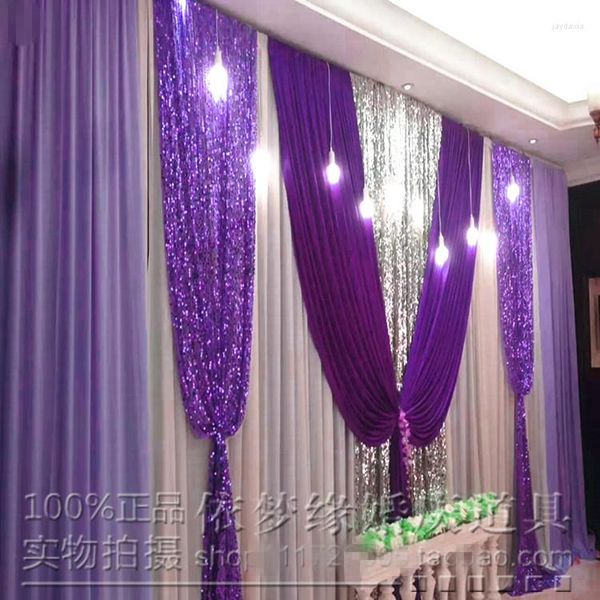 Decoração de festa Casamento romântico Caso -pano de seda de seda de seda lantejoulas de cenário de cenário de cenário 3x6m (10 pés de 20 pés)