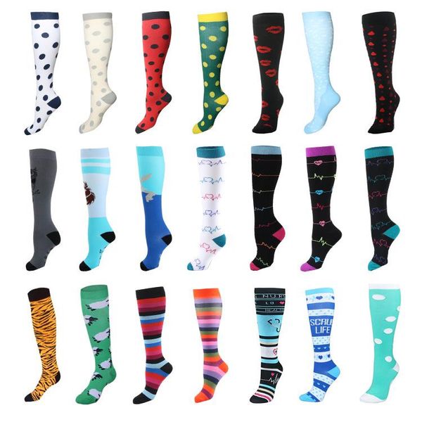 Sports Socks Compressão 20-30mhg Drop Cycling Sport Sock Chaussette de CompressionSports