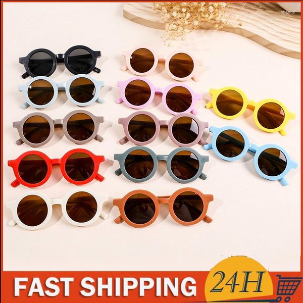 Sonnenbrille Kinder Mädchen Marke Kind Sonnenbrille Runde Baby Kinder UV400 Sport Brillen Mädchen Jungen Säuglings Retro Brillen