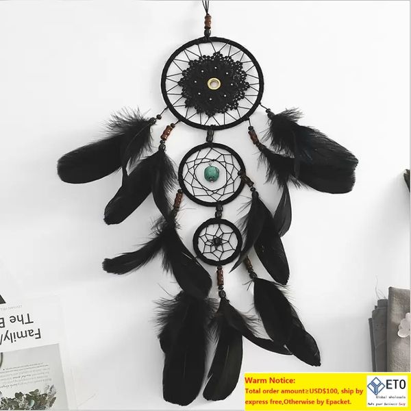 Artes e Artes Crafts Presentes Home Garden Whole 1PCS Dreamcatcher India Style Style Dream Catcher Net With Feathers Wind