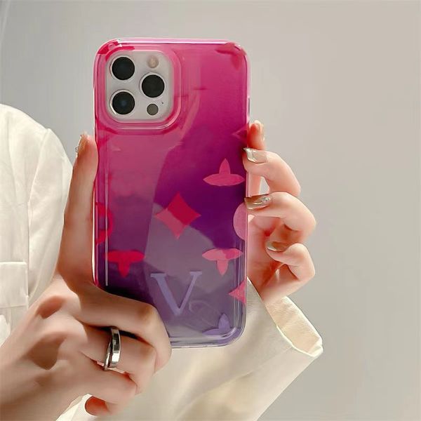 Custodie per telefoni in pelle di design IPhone 14 15promax per donne Custodie per iPhone 13 Pro Max Plus 12 Custodia per cover posteriore con lettera di moda Custodia mobile di lusso con scatola