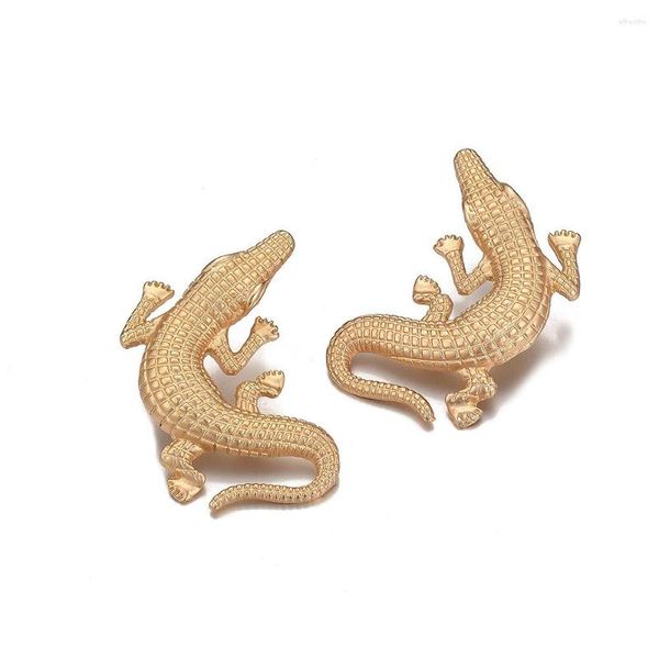 Brincos de bronzeamento crocodilo de cor de ouro exagerado criativo para mulheres 2023 Retro vintage Animal Declaração Jóias