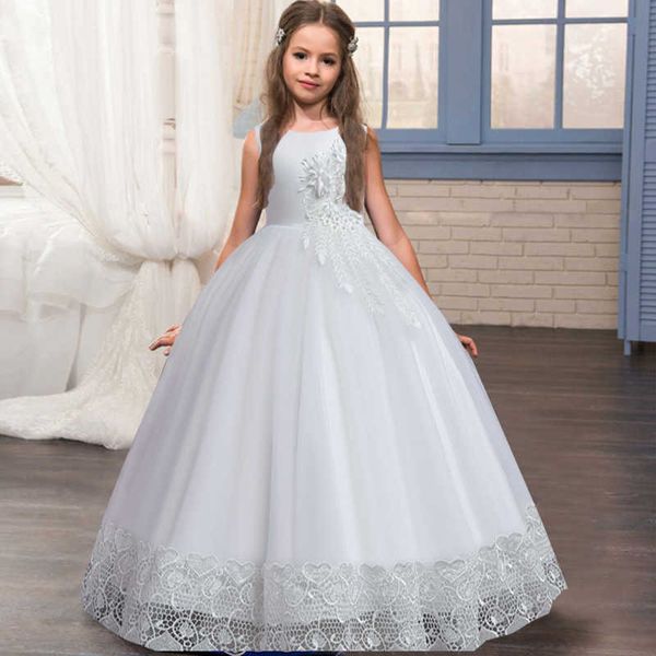 Abiti da ragazza Ragazze Matrimonio formale Compleanno Abito da ragazza di fiori Bambini Sera Damigella d'onore Principessa Festa Spettacolo Costume per bambini 12 13 Abiti