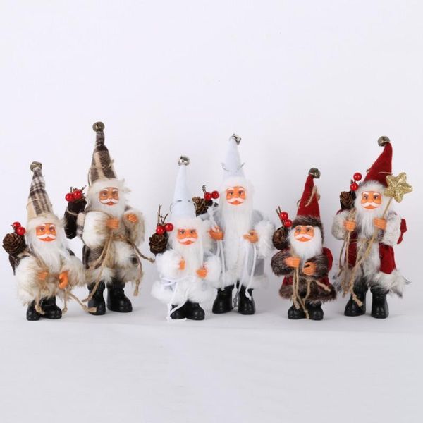 Decorações de Natal 16/22 cm engraçado Santa Claus Doll Toy Tree Decoration requintado para casa natal feliz ano GiftChristmas