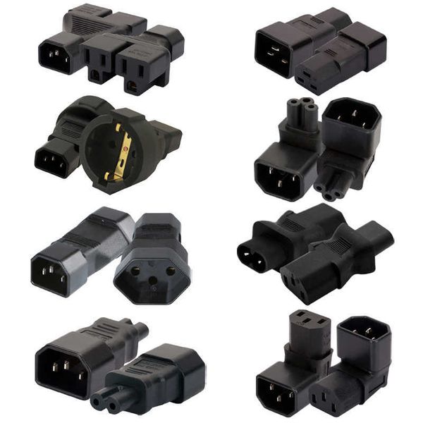 Sockets Novos UPS PDU IEC320 C13 C14 TO C5 C6 C7 C8 C19 C20 C21 Converter Connector AU UK UK EU Plug masculino para fêmea adaptador Z0327