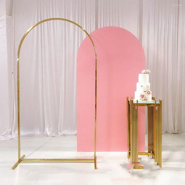 Decorazione per feste 2,4 x 1,2 m Supporto floreale Shinny Gold Wedding Arch Baby Shower Sfondo spiaggia