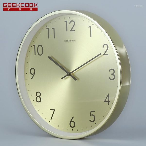 Wanduhren Elektronische Stille Moderne Uhr Quarzwerk Metall Hall Mural Digitale Bürodekorationen Uhren Uhr