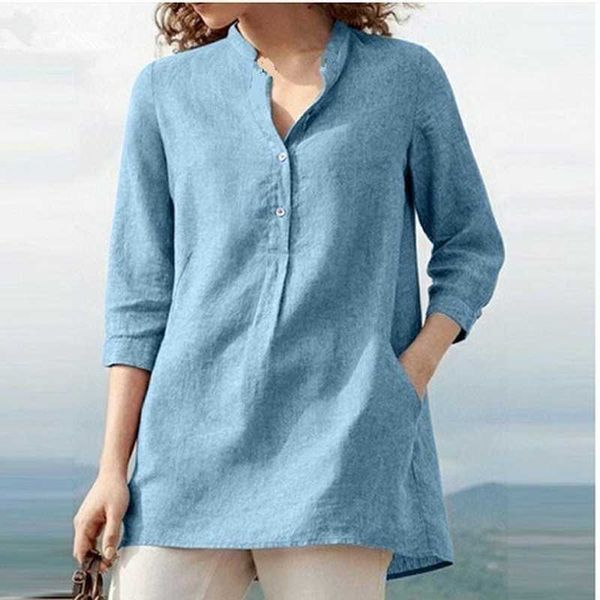 Camisas de blusas femininas camisetas camisetas de primavera para mulheres best -seller mulheres roupas camisetas de linho de algodão topo