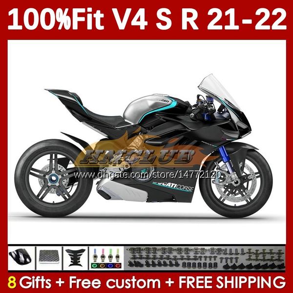 Carene moto per DUCATI Street Fighter Panigale V4S V4R V 4 V4 S R nero stock blk 2018-2022 Corpo 167No.48 V-4S V-4R V4-S V4-R 21 22 2021 2022 Carrozzeria stampaggio ad iniezione