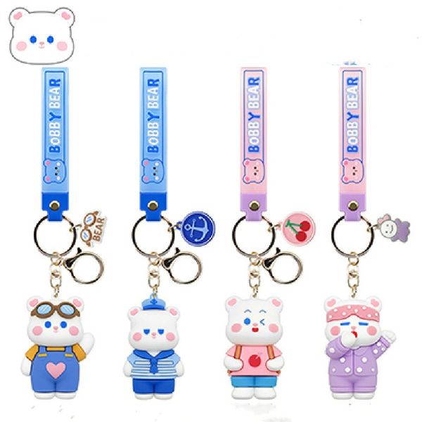 Cartoon Keychain Telefone Charm Moda requintada PVC KeyChain Ação Figura Doll Chave de chave