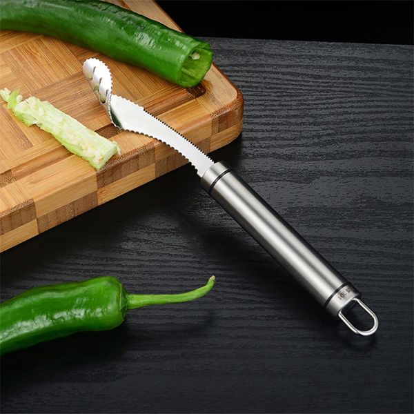 Edelstahl 201 Cut Pepper Core Werkzeuge Obst Corer Pfeffer Samen Corer Remover Gadgets Küche Obst Gemüse Werkzeuge