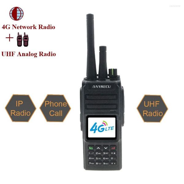 Walkie talkie anysecu 4g rede rádio R-1560 sistema linux funciona com transceptor uhf de plataforma real 400-520mhz 2800mah portátil