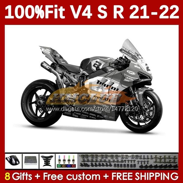 Motorrad grau weiß Karosserie für DUCATI Street Fighter Panigale V4S V4R V 4 V4 S R 21 22 2021 2022 Karosserie 167No.104 V-4S V4-R V-4R V4-S 2018-2022 Spritzgussverkleidungen