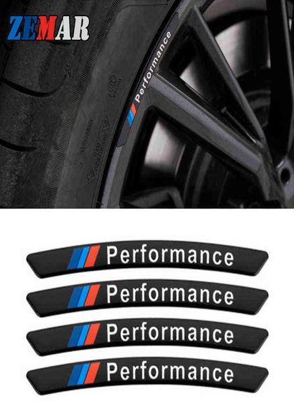 4 pçs adesivo de roda carro desempenho potência m decalques para bmw e46 e90 e60 e39 e36 f30 f10 f20 x5 e70 e53 m g30 e91 e34 f31 e30 e927716837