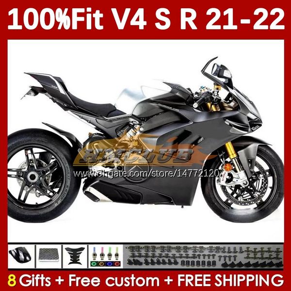 Motorradverkleidungen für DUCATI Street Fighter Panigale V4S V4R V 4 V4 S R 2018-2022 Karosserie 167No.42 V-4S V-4R V4-S V4-R 21 22 2021 2022 Spritzguss-Karosserie schwarz matt