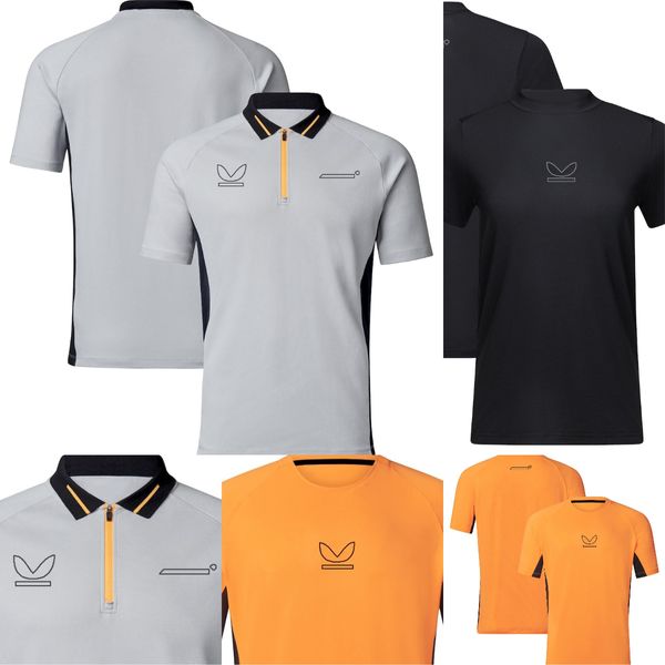 2023 F1 Team Zipper Polo Shirt T-shirt Fórmula 1 Mens Summer T-Shirt Racing Extreme Sports Fãs Respirável Camisetas Jersey Personalizada