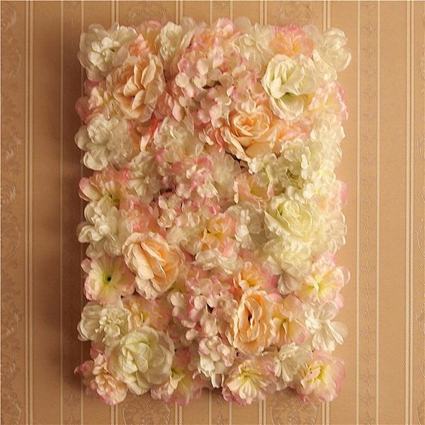 Ghirlande di fiori decorativi Fiore di seta rosa Dalia 3D Sfondo Decorazioni murali Pannello per giardino Negozio Ufficio Home Decor Fondali