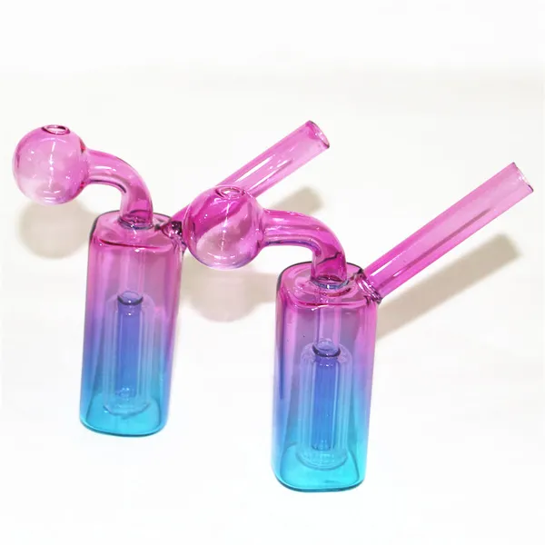 Pipes de queimador de óleo de vidro Bong Pyrex Tubs espessos apanhador de cinzas de cachimbo colorido cachimbo pregos bongs para fumar