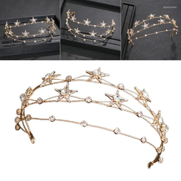 Copricapo Shinning Hairband Fascia per capelli barocca a forma di stella per la dea dei cosplay