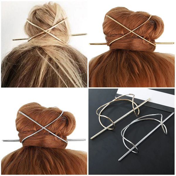 Morsetti per capelli alla moda boho accessori per capelli irregolari oro a forma di panino a forma di panino pin per capelli per le donne gioielli