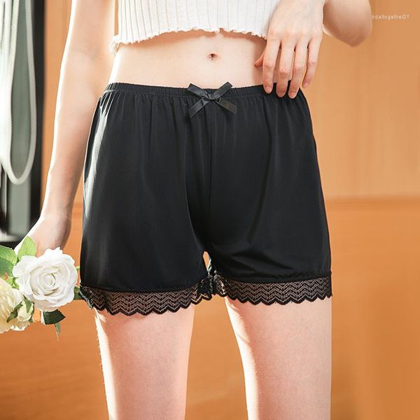 Calcinha feminina feminina mulher mulher shorts sexy shorts lolita arco gelo gelo malha de seda de segurança elástica calças curtas para roupas íntimas de roupas de roupas