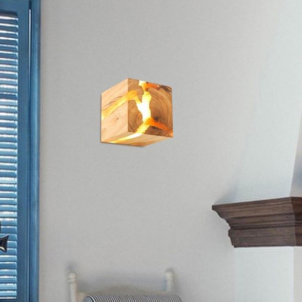 Lampade da tavolo Lampada da parete in resina di legno LED decorativo alla moda per l'arredamento del ristorante della camera da letto di casa