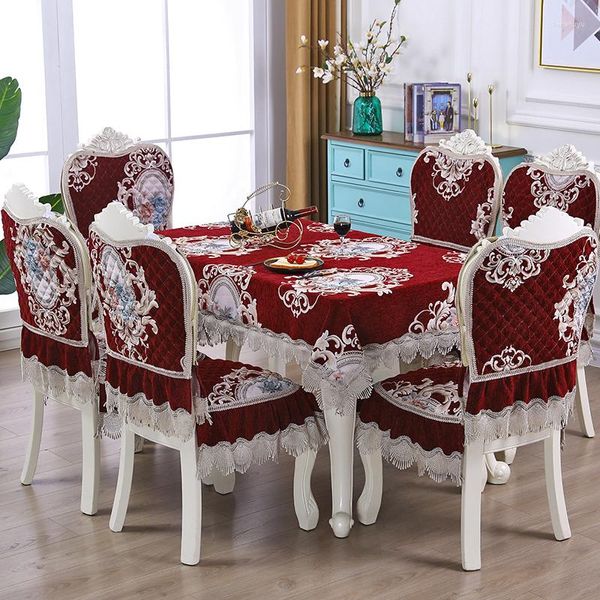 Настольные тканевые покрытия бухта обеденная роскошная прямоугольник дома вышитый подушка кресло красные скатерть в европейском стиле кофе