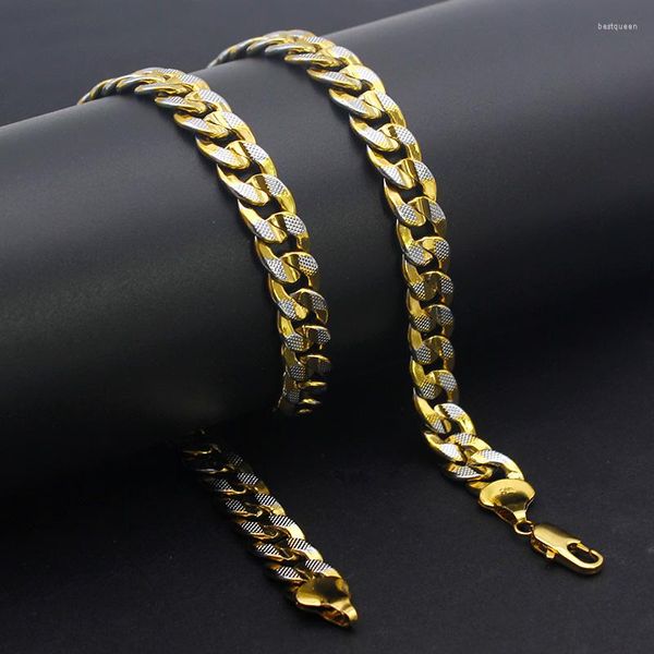 Zincirler Gümüş Altın Renkli Burucu Zincir Moda Kolyeleri Tasarım Kolye Cazibesi Hip Hop Bağlantı Erkek Mücevher Hediyeleri Yakalaması 50cm 10mm
