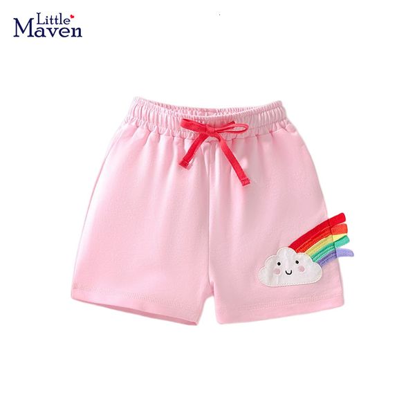 Pantaloncini Little maven 2023 Neonate Pantaloni corti rosa arcobaleno Cotone Morbido e confortevole Abbigliamento estivo per bambini Adorabile per bambini 27 anni 230327