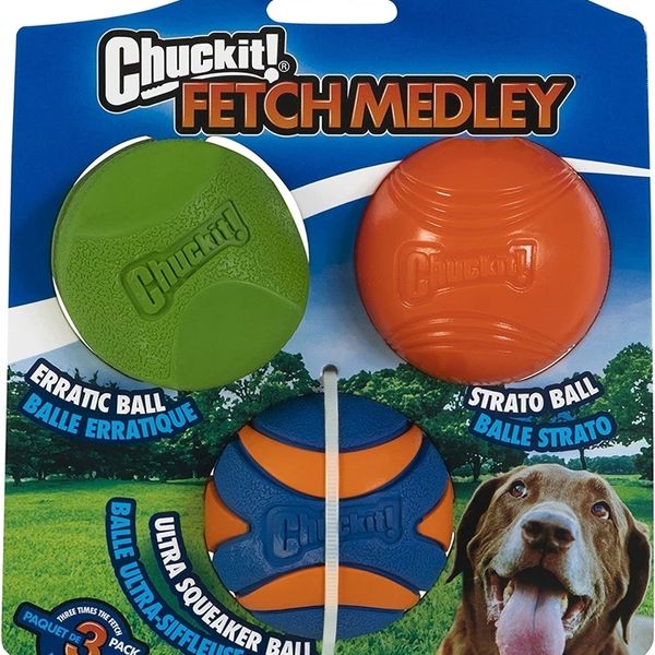 Toys de cachorro Chews Chuckit Fetch Ball Medley 2 Médio 3 pacote Ultra e Rugged s incluiu 230327