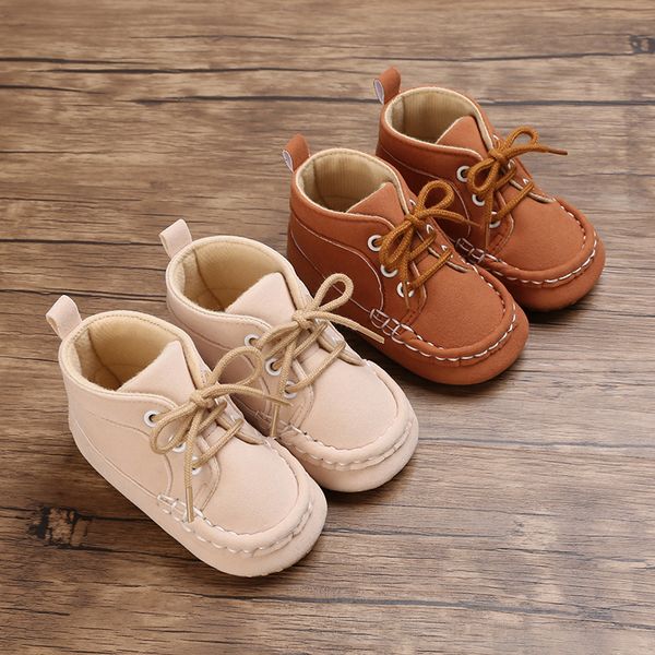 First Walkers Brand Born Babyschuhe für Jungen, weiche Sohle, warme Stiefel, rutschfester Sneaker, solides PU, für 1 Jahr alt, 018 Monate, 230328