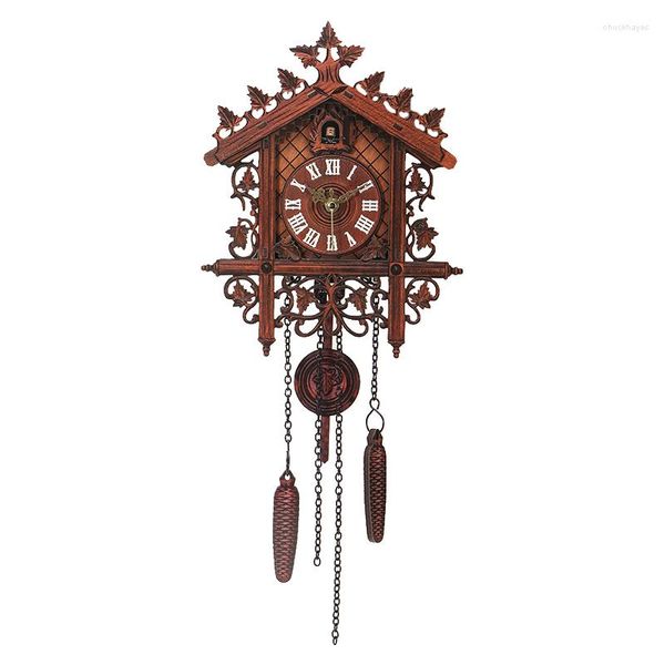 Relógios de parede estilo retro de madeira cuckoo clock de artista romano montado decoração de casa vintage