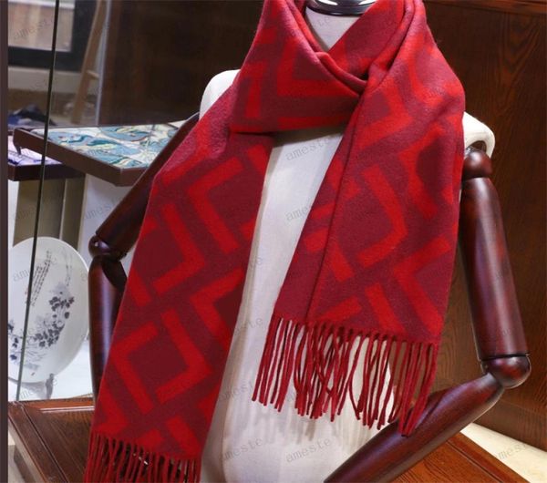 2022 moda longo cachecol feminino designer lenço de seda marca luxo carta pashmina ao ar livre quente xale envoltório dos homens inverno cashmere cachecol2189880