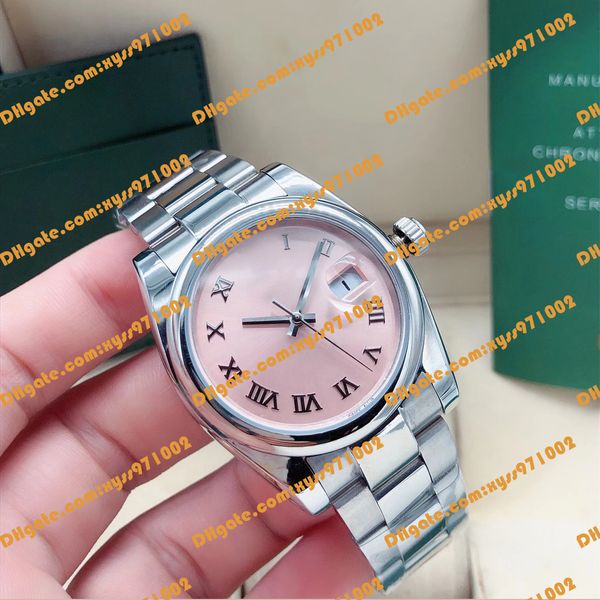 Original Box Women Watch Женская стальная полоса 31 мм розовый рома на циферблате M278240-0013 Asia 2813 Move2993 Автоматическая машина 278240 сапфировые стеклянные терапии средние часы.