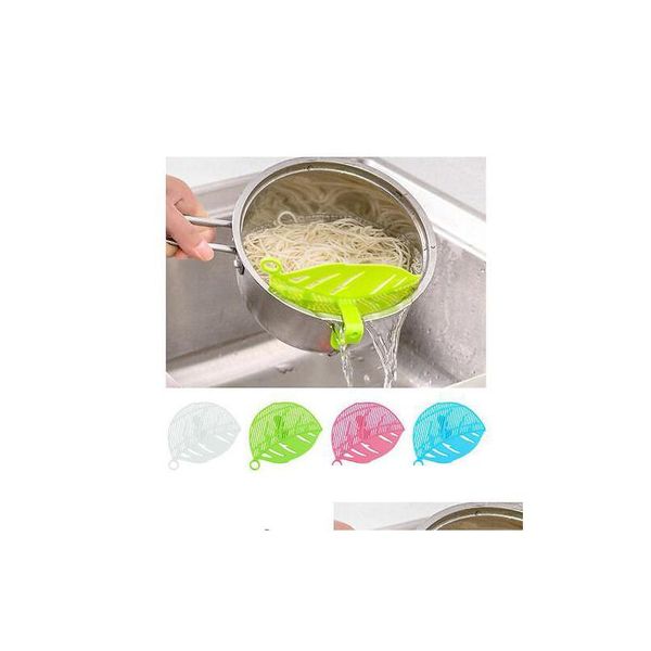 Другие кухонные инструменты в форме листа Прочная практическая пластиковая рисовая фасоль горох для мытья сито мыть