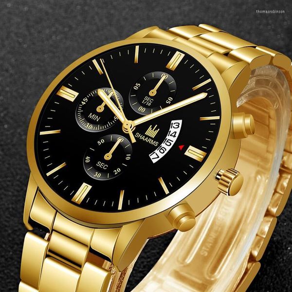 Armbanduhren Luxus Business Herrenuhr Mode Schwarzer Gürtel Datum Sport Quarzuhren Hombre 2023