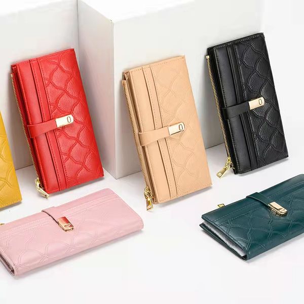 Grande qualidade zíper mulheres designer carteiras senhora moda casual zero cartão bolsas femininas estilo longo grande capacidade embreagens de telefone no322