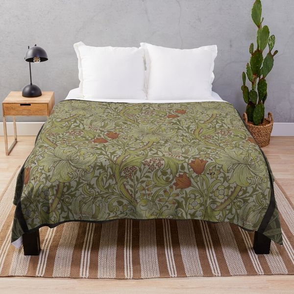 Coperte William Morris Design con stampa artistica floreale giglio salice Coperta da tiro Coperte decorative Coperte decorative 230329