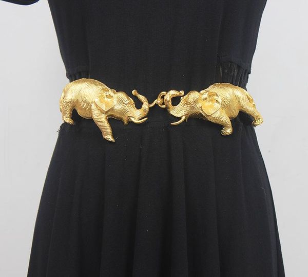 Gürtel Original Design Gold Elefant Ledergürtel Hohe Qualität Personalisierte Mode Damen Kleid Elastische Designer GürtelBelts