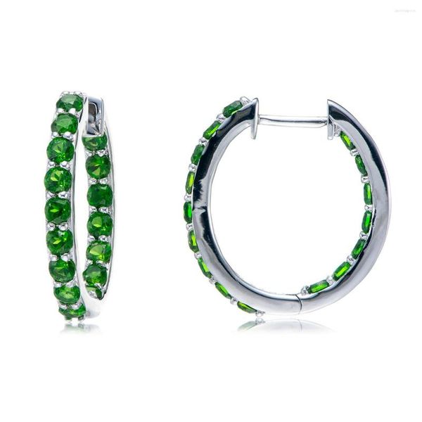 Orecchini a Cerchio GESIDE Cromo Diopside Rodiato su Argento Sterling