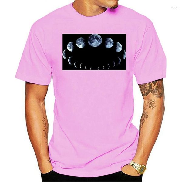 T-shirt da uomo 2023 T-shirt in cotone moda per il tempo libero Uomo Nero Fasi lunari Ciclo Wicca Wiccan Strega Pagan Goth S-3XL