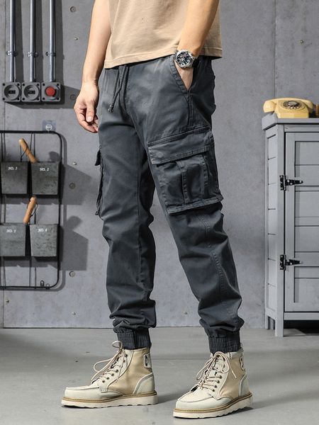 Pantaloni da uomo Primavera Estate Pantaloni cargo da uomo in cotone Multi-tasche Esercito Militare Slim Fit Pantaloni da lavoro Pantaloni tattici in cotone casual 230329