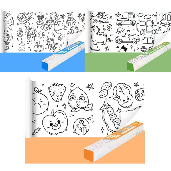 Zeichnung Malzubehör Kinderrolle Klebriges Farbfüllpapier Für Kinder DIY Frühes Montessori Lernspielzeug Handgemachter Papierschnitt 230329