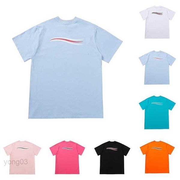 Damen T-Shirt 2022 Classic Bonbonfarbene Trendige Macarons Wave Tees Lässige Sommer Kurzarm Herrenoberteile Ins Hotzwba