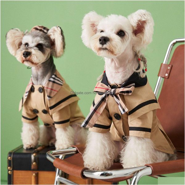 Abbigliamento per cani Abbigliamento per cani Stile primaverile e autunnale Versione coreana Gonna carina Teddy Schnauzer Than Bear Method Pet Khaki Giacca a vento Co Dhr1L